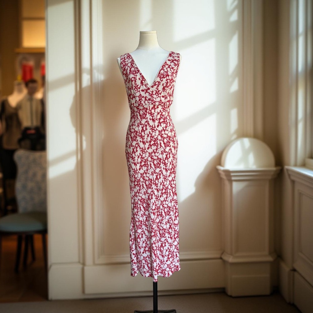 Free People Women’s Vintage Red White Floral Sleeveless Dress! Size 8! - Picture 2 of 13